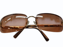 Load image into Gallery viewer, 極美品 CHANEL シャネル リムレス サングラス 4113 c.291/7H サイズ65□15 120 ココマーク レザー プラスチック ブラウン 中古 4b003215