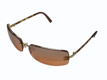 Load image into Gallery viewer, 極美品 CHANEL シャネル リムレス サングラス 4113 c.291/7H サイズ65□15 120 ココマーク レザー プラスチック ブラウン 中古 4b003215