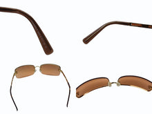 Load image into Gallery viewer, 極美品 CHANEL シャネル リムレス サングラス 4113 c.291/7H サイズ65□15 120 ココマーク レザー プラスチック ブラウン 中古 4b003215