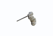 Load image into Gallery viewer, 極美品 CHANEL シャネル ココマーク ピアス 両耳 アクセサリー A12A刻印 メタル ラインストーン シルバー 2.5g 中古 4b003207