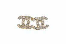 Load image into Gallery viewer, 極美品 CHANEL シャネル ココマーク ピアス 04A刻印 ラインストーン ゴールド クリア 両耳用 中古 4b003225