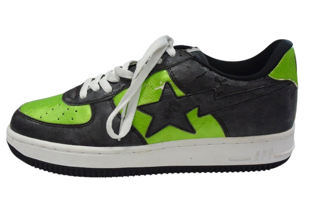 A BATHING APE × UNKLE FUTURA BAPESTA A BATHING APE Uncle Futura BAPESTA 00s Snake Embossed Sneakers Green Black 28.5cm Used 4b003232