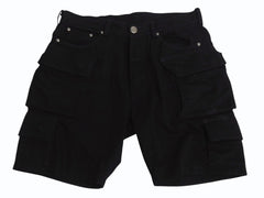 CHROME HEARTS Fatigue Arch Logo Button Cargo Shorts Shorts Cotton Black SV925 Size 33 Good Condition Used 4b003235