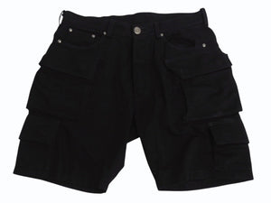 CHROME HEARTS Fatigue Arch Logo Button Cargo Shorts Shorts Cotton Black SV925 Size 33 Good Condition Used 4b003235