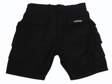 画像をギャラリービューアに読み込む, CHROME HEARTS クロムハーツ ファティーグ アーチロゴボタン カーゴハーフパンツ ショーツ コットン ブラック SV925 サイズ33 美品 中古 4b003235