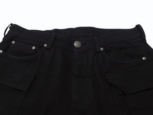 CHROME HEARTS Fatigue Arch Logo Button Cargo Shorts Shorts Cotton Black SV925 Size 33 Good Condition Used 4b003235