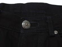 画像をギャラリービューアに読み込む, CHROME HEARTS クロムハーツ ファティーグ アーチロゴボタン カーゴハーフパンツ ショーツ コットン ブラック SV925 サイズ33 美品 中古 4b003235