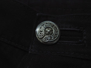 CHROME HEARTS Fatigue Arch Logo Button Cargo Shorts Shorts Cotton Black SV925 Size 33 Good Condition Used 4b003235