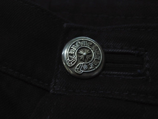CHROME HEARTS Fatigue Arch Logo Button Cargo Shorts Shorts Cotton Black SV925 Size 33 Good Condition Used 4b003235