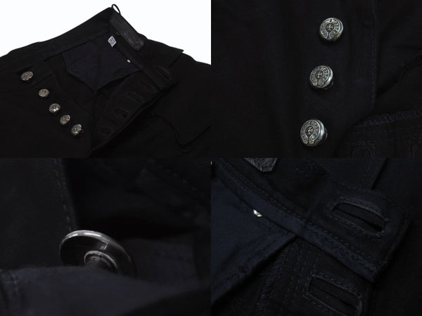 CHROME HEARTS Fatigue Arch Logo Button Cargo Shorts Shorts Cotton Black SV925 Size 33 Good Condition Used 4b003235