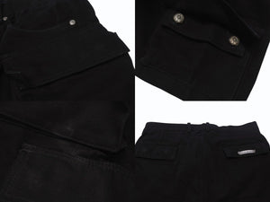 CHROME HEARTS Fatigue Arch Logo Button Cargo Shorts Shorts Cotton Black SV925 Size 33 Good Condition Used 4b003235