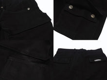 画像をギャラリービューアに読み込む, CHROME HEARTS クロムハーツ ファティーグ アーチロゴボタン カーゴハーフパンツ ショーツ コットン ブラック SV925 サイズ33 美品 中古 4b003235