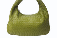 画像をギャラリービューアに読み込む, BOTTEGA VENETA ボッテガヴェネタ イントレチャート ホーボー ワンショルダーバッグ 115653 レザー グリーン 美品 中古 4b003245