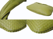 画像をギャラリービューアに読み込む, BOTTEGA VENETA ボッテガヴェネタ イントレチャート ホーボー ワンショルダーバッグ 115653 レザー グリーン 美品 中古 4b003245