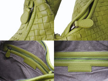 画像をギャラリービューアに読み込む, BOTTEGA VENETA ボッテガヴェネタ イントレチャート ホーボー ワンショルダーバッグ 115653 レザー グリーン 美品 中古 4b003245