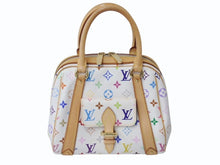 Load image into Gallery viewer, LOUIS VUITTON ルイヴィトン プリシラ ハンドバッグ M40096 モノグラム マルチカラー ホワイト 村上隆 美品 中古 4b003248