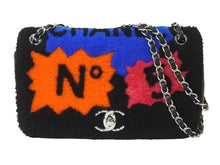 画像をギャラリービューアに読み込む, 極美品 CHANEL シャネル アクト2 フルフラップ Wチェーンショルダーバッグ 20番台 ココマーク レザー ファー ブラック シルバー金具 中古 4b003249