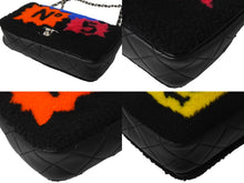 画像をギャラリービューアに読み込む, 極美品 CHANEL シャネル アクト2 フルフラップ Wチェーンショルダーバッグ 20番台 ココマーク レザー ファー ブラック シルバー金具 中古 4b003249