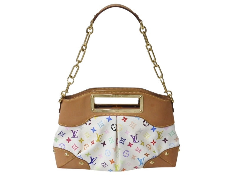 LOUIS VUITTON Judy MM Handbag M40255 Monogram Multicolor 2WAY Takashi Murakami White Good Condition Used 4b003251
