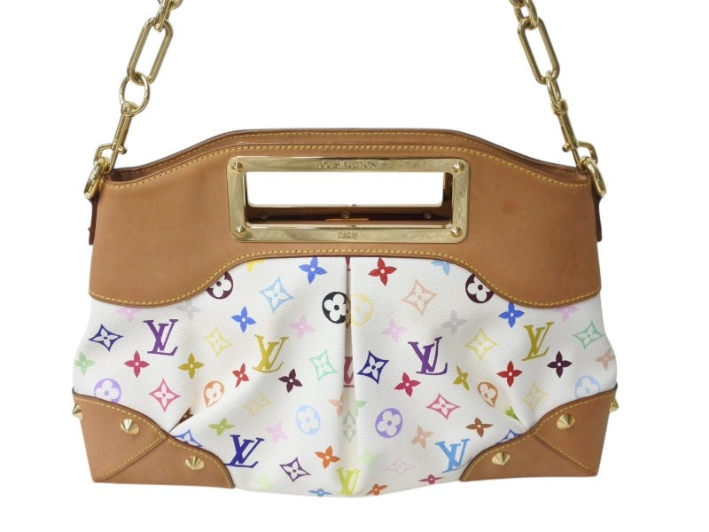 LOUIS VUITTON Judy MM Handbag M40255 Monogram Multicolor 2WAY Takashi Murakami White Good Condition Used 4b003251