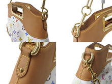 Load image into Gallery viewer, LOUIS VUITTON ルイヴィトン ジュディMM ハンドバッグ M40255 モノグラム マルチカラー 2WAY 村上隆 ホワイト 美品 中古 4b003251