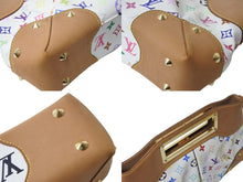 Load image into Gallery viewer, LOUIS VUITTON ルイヴィトン ジュディMM ハンドバッグ M40255 モノグラム マルチカラー 2WAY 村上隆 ホワイト 美品 中古 4b003251