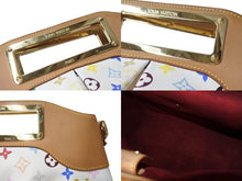 Load image into Gallery viewer, LOUIS VUITTON ルイヴィトン ジュディMM ハンドバッグ M40255 モノグラム マルチカラー 2WAY 村上隆 ホワイト 美品 中古 4b003251