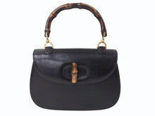 Load image into Gallery viewer, GUCCI グッチ バンブー ハンドバッグ 000 099 0633 カーフスキン ブラック ゴールド金具 バンブー 良品 中古 4b003254