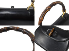 Load image into Gallery viewer, GUCCI グッチ バンブー ハンドバッグ 000 099 0633 カーフスキン ブラック ゴールド金具 バンブー 良品 中古 4b003254