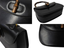Load image into Gallery viewer, GUCCI グッチ バンブー ハンドバッグ 000 099 0633 カーフスキン ブラック ゴールド金具 バンブー 良品 中古 4b003254