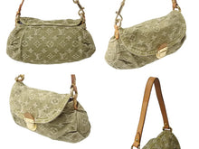 画像をギャラリービューアに読み込む, LOUIS VUITTON ルイヴィトン ミニ プリーティ ワンショルダーバッグ M95217 モノグラム デニム カーキ 美品 中古 4b003256