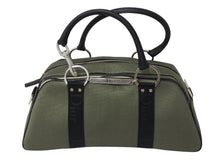 Load image into Gallery viewer, Christian Dior クリスチャンディオール ショルダーバッグ 2way 01-MA-0053 ラインストーン キャンバス カーキ ブラック 良品 中古 4b003262