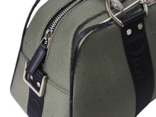 Load image into Gallery viewer, Christian Dior クリスチャンディオール ショルダーバッグ 2way 01-MA-0053 ラインストーン キャンバス カーキ ブラック 良品 中古 4b003262