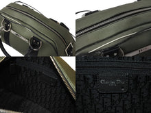Load image into Gallery viewer, Christian Dior クリスチャンディオール ショルダーバッグ 2way 01-MA-0053 ラインストーン キャンバス カーキ ブラック 良品 中古 4b003262
