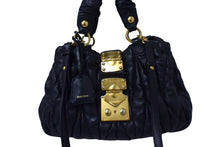 Load image into Gallery viewer, MIUMIU ミュウミュウ マテラッセ ハンドバッグ 2WAY キルティング レザー ブラック ゴールド金具 美品 中古 4b003265