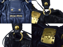 Load image into Gallery viewer, MIUMIU ミュウミュウ マテラッセ ハンドバッグ 2WAY キルティング レザー ブラック ゴールド金具 美品 中古 4b003265
