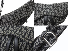 画像をギャラリービューアに読み込む, 極美品 Christian Dior クリスチャンディオール トロッター サドルバッグ ブラック ガリアーノ期 シルバー金具 ブラック ワンショルダー ロゴ 中古 4b003266