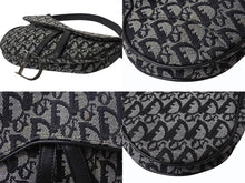 画像をギャラリービューアに読み込む, 極美品 Christian Dior クリスチャンディオール トロッター サドルバッグ ブラック ガリアーノ期 シルバー金具 ブラック ワンショルダー ロゴ 中古 4b003266