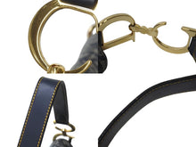 画像をギャラリービューアに読み込む, Christian Dior クリスチャンディオール サドルバッグ ワンショルダーバッグ トロッター ネイビー ガリアーノ期 中古 4b003267