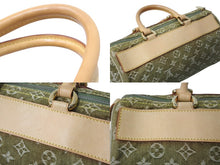 画像をギャラリービューアに読み込む, LOUIS VUITTON ルイヴィトン ハンドバッグ デニム ネオスピーディ M95215 モノグラムデニム カーキ ゴールド金具 美品 中古 4b003270