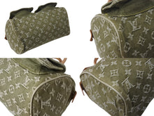 画像をギャラリービューアに読み込む, LOUIS VUITTON ルイヴィトン ハンドバッグ デニム ネオスピーディ M95215 モノグラムデニム カーキ ゴールド金具 美品 中古 4b003270