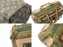 画像をギャラリービューアに読み込む, LOUIS VUITTON ルイヴィトン ハンドバッグ デニム ネオスピーディ M95215 モノグラムデニム カーキ ゴールド金具 美品 中古 4b003270