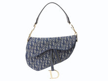 Load image into Gallery viewer, Christian Dior クリスチャンディオール サドルバッグ ワンショルダーバッグ トロッター ネイビー ガリアーノ期 中古 4b003271