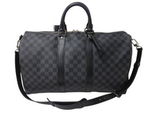 画像をギャラリービューアに読み込む, 極美品 LOUISVUITTON ルイヴィトン キーポルバンドリエール45 ボストンバッグ N41418 ダミエグラフィット ブラック 中古 4b003272