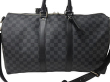 画像をギャラリービューアに読み込む, 極美品 LOUISVUITTON ルイヴィトン キーポルバンドリエール45 ボストンバッグ N41418 ダミエグラフィット ブラック 中古 4b003272