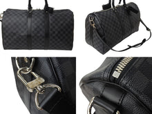 画像をギャラリービューアに読み込む, 極美品 LOUISVUITTON ルイヴィトン キーポルバンドリエール45 ボストンバッグ N41418 ダミエグラフィット ブラック 中古 4b003272