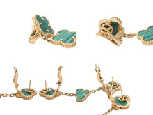 画像をギャラリービューアに読み込む, 極美品 Van Cleef&amp;Arpels ヴァンクリーフ&amp;アーペル マジック アルハンブラ イヤリング マラカイト 3モチーフ ピアス VCARO2AG00 18k 18.8g ゴールド 中古 4b003278
