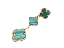 画像をギャラリービューアに読み込む, 極美品 Van Cleef&amp;Arpels ヴァンクリーフ&amp;アーペル マジック アルハンブラ イヤリング マラカイト 3モチーフ ピアス VCARO2AG00 18k 18.8g ゴールド 中古 4b003278