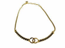 Load image into Gallery viewer, 極美品 CHANEL シャネル ネックレス チョーカー 重量約26.1g I24K刻印 ココマーク レザー メタル GP ゴールド ブラック 24AW 中古 4b003279