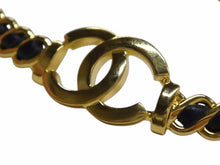 Load image into Gallery viewer, 極美品 CHANEL シャネル ネックレス チョーカー 重量約26.1g I24K刻印 ココマーク レザー メタル GP ゴールド ブラック 24AW 中古 4b003279